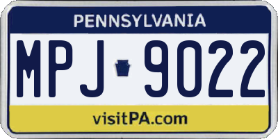 PA license plate MPJ9022