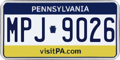 PA license plate MPJ9026