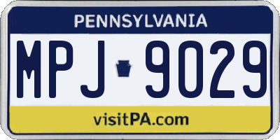 PA license plate MPJ9029