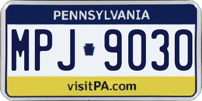 PA license plate MPJ9030