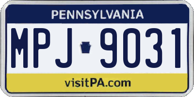 PA license plate MPJ9031