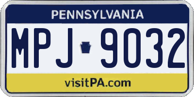 PA license plate MPJ9032