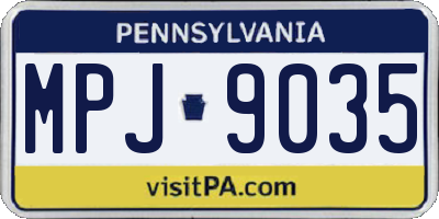 PA license plate MPJ9035