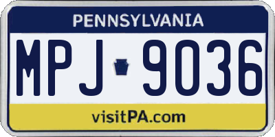 PA license plate MPJ9036