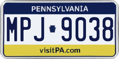 PA license plate MPJ9038