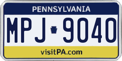 PA license plate MPJ9040