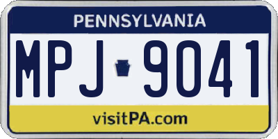 PA license plate MPJ9041