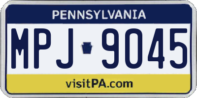 PA license plate MPJ9045