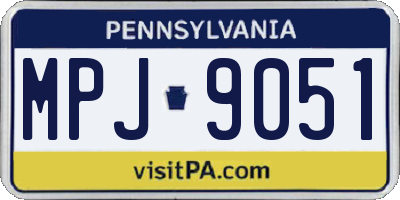 PA license plate MPJ9051