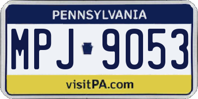 PA license plate MPJ9053