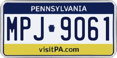 PA license plate MPJ9061