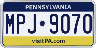 PA license plate MPJ9070