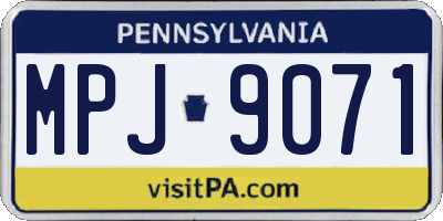 PA license plate MPJ9071
