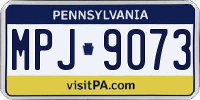 PA license plate MPJ9073