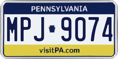 PA license plate MPJ9074