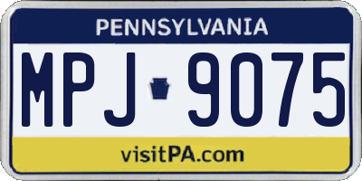 PA license plate MPJ9075