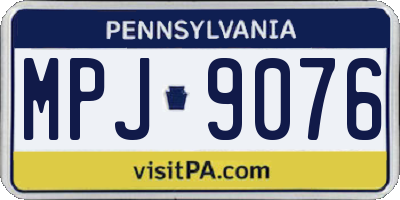 PA license plate MPJ9076