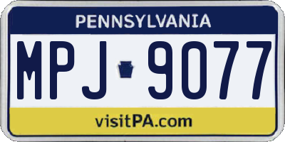 PA license plate MPJ9077