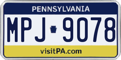 PA license plate MPJ9078