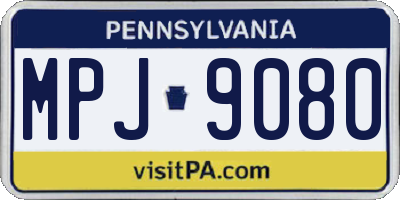 PA license plate MPJ9080