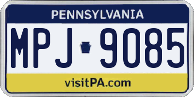PA license plate MPJ9085