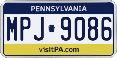 PA license plate MPJ9086