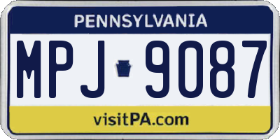PA license plate MPJ9087
