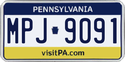 PA license plate MPJ9091
