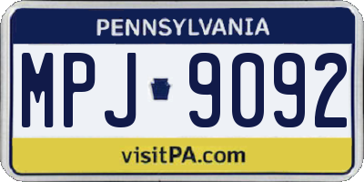 PA license plate MPJ9092