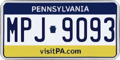 PA license plate MPJ9093