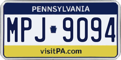 PA license plate MPJ9094