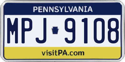 PA license plate MPJ9108