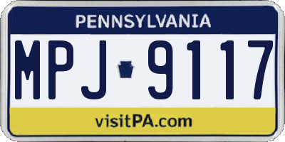 PA license plate MPJ9117