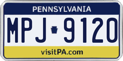 PA license plate MPJ9120