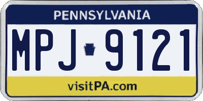 PA license plate MPJ9121