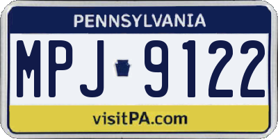 PA license plate MPJ9122