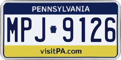 PA license plate MPJ9126