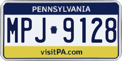 PA license plate MPJ9128