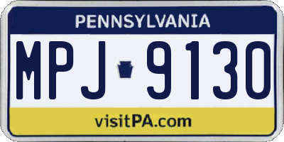PA license plate MPJ9130