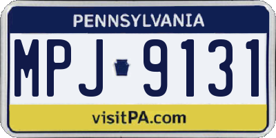 PA license plate MPJ9131