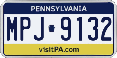 PA license plate MPJ9132