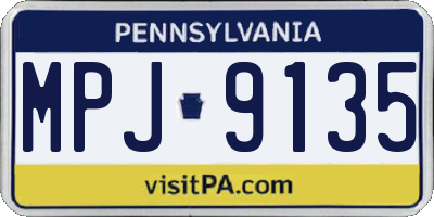 PA license plate MPJ9135