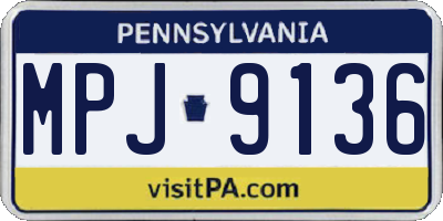 PA license plate MPJ9136