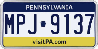 PA license plate MPJ9137