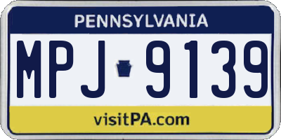PA license plate MPJ9139