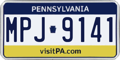 PA license plate MPJ9141