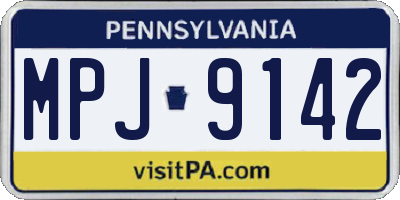 PA license plate MPJ9142