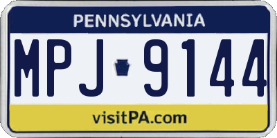 PA license plate MPJ9144