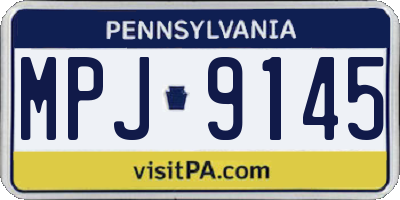 PA license plate MPJ9145
