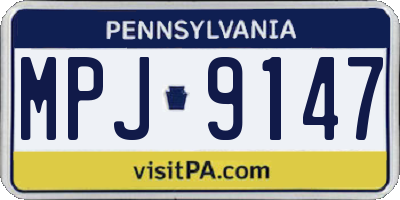 PA license plate MPJ9147
